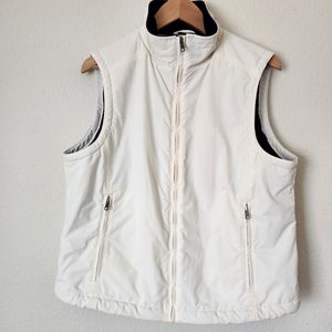 LL Bean Cream Vest Fleece Lined, Size MP